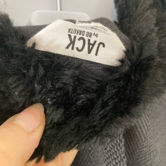 BB Dakota Black Faux Fur Trim Jacket M - Picture 4 of 4
